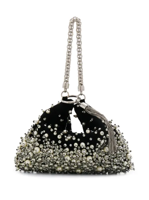 Click to view more detailed imagery on our partner's website Jimmy Choo Callie Embellished Suede Clutch In Black