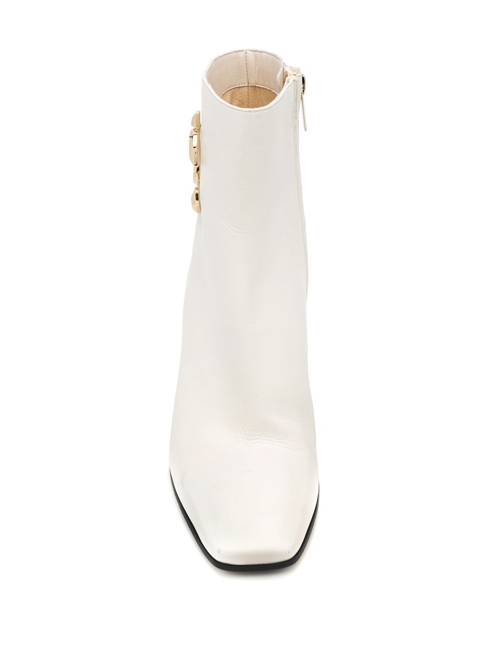 Jimmy Choo Minori 65 Latte Calf Leather Ankle Boots With Gold Jc