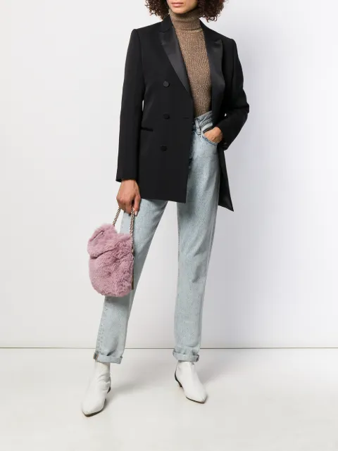 JIMMY CHOO CALLIE FAUX FUR CLUTCH