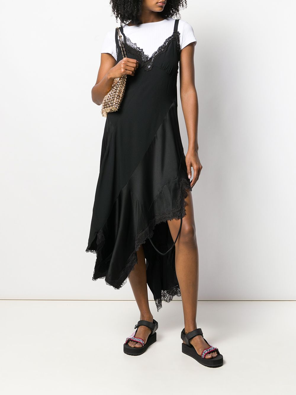 фото Monse расклешенное платье с кружевной вышивкой