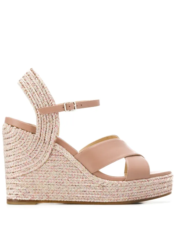 Louis Vuitton Logo Wedge Sandals - Farfetch