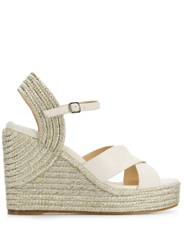 Jimmy Choo Dellena 100 Platform Espadrilles in Neutrals