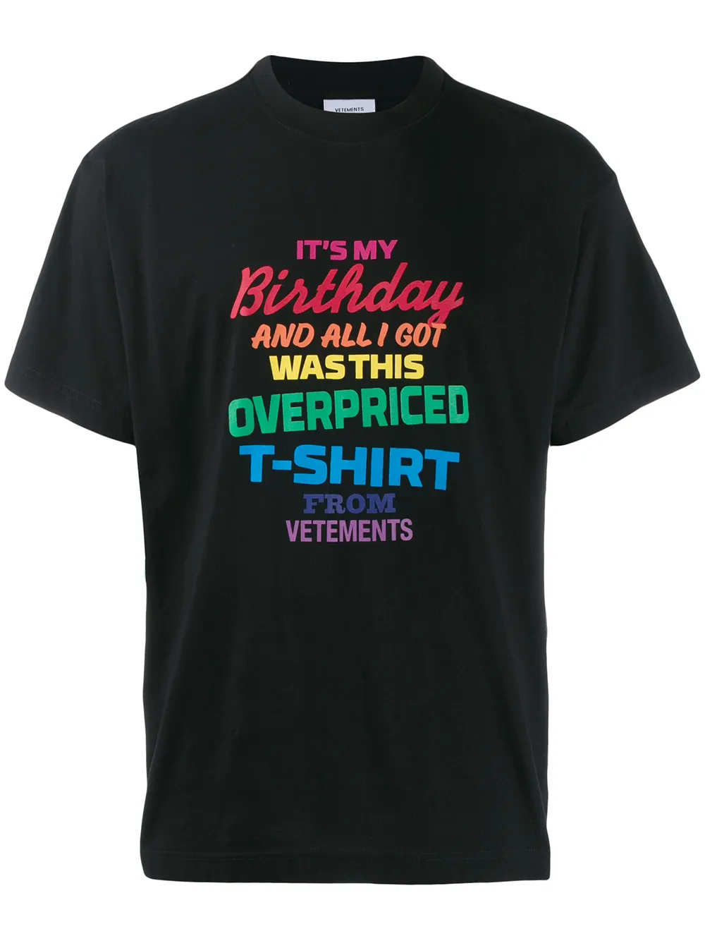 VETEMENTS T-shirt met regenboog logo Zwart