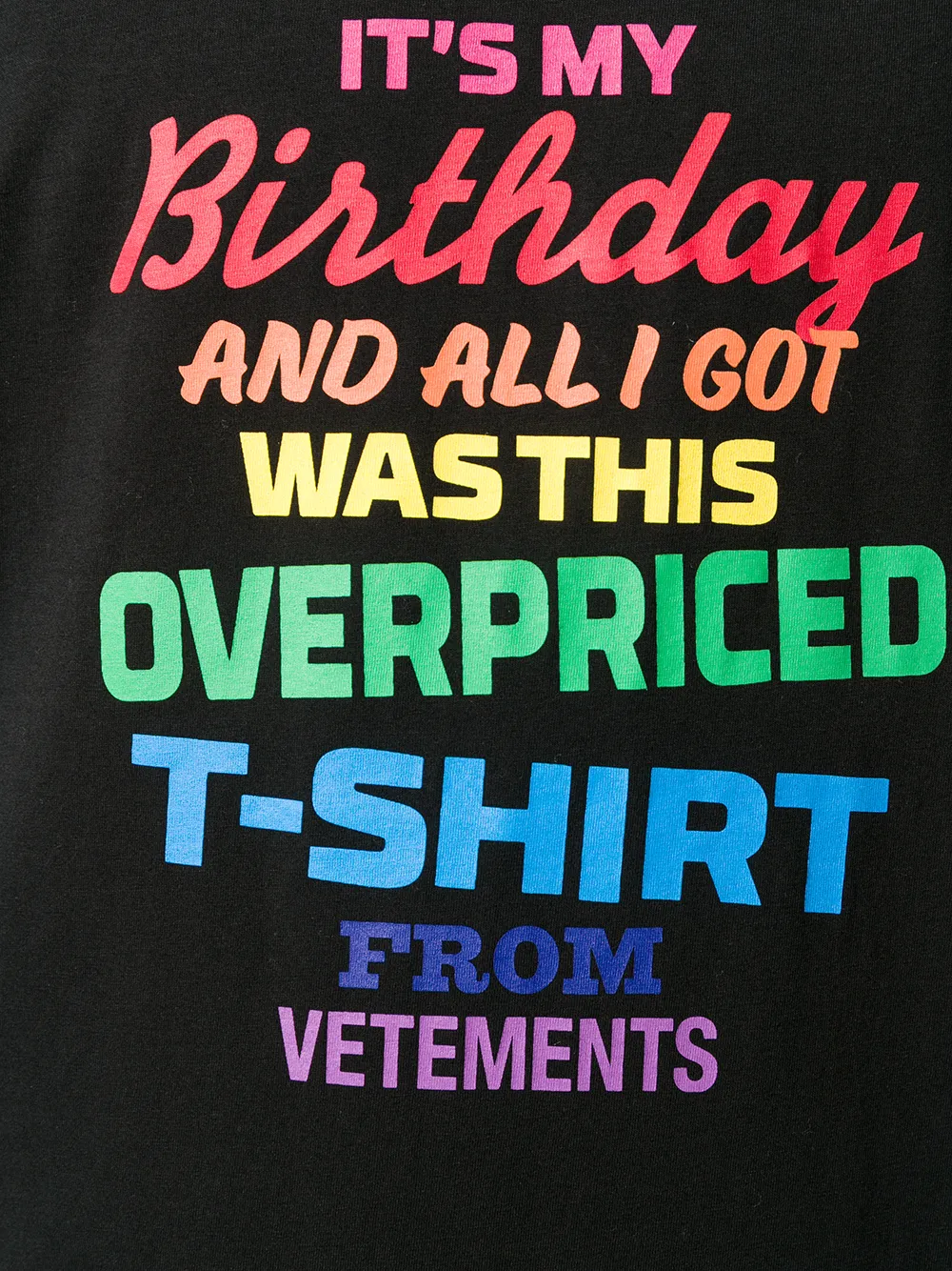 VETEMENTS T-shirt met regenboog logo Zwart