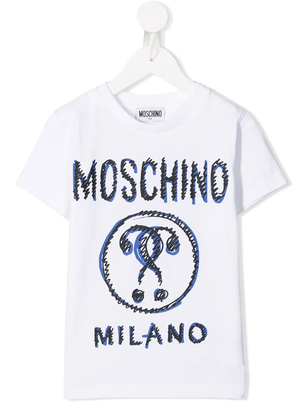 Click to view more detailed imagery on our partner's website Moschino Kids' Double Question Mark T-shirt In White