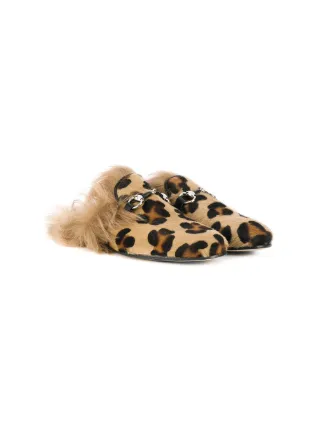 kids leopard print slippers