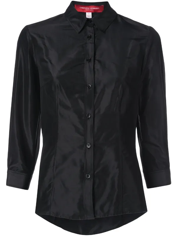 Carolina Herrera Camisa Con Mangas Tres Cuartos Negro FARFETCH CO