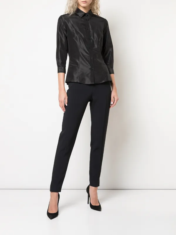 Carolina Herrera Camisa Con Mangas Tres Cuartos Negro FARFETCH CO