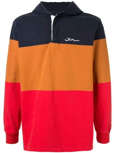 supreme blocked hoodie red