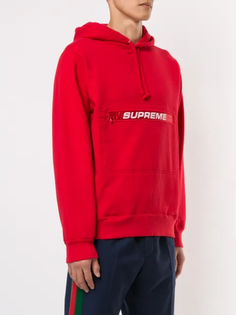 zip pouch hooded sweatshirt