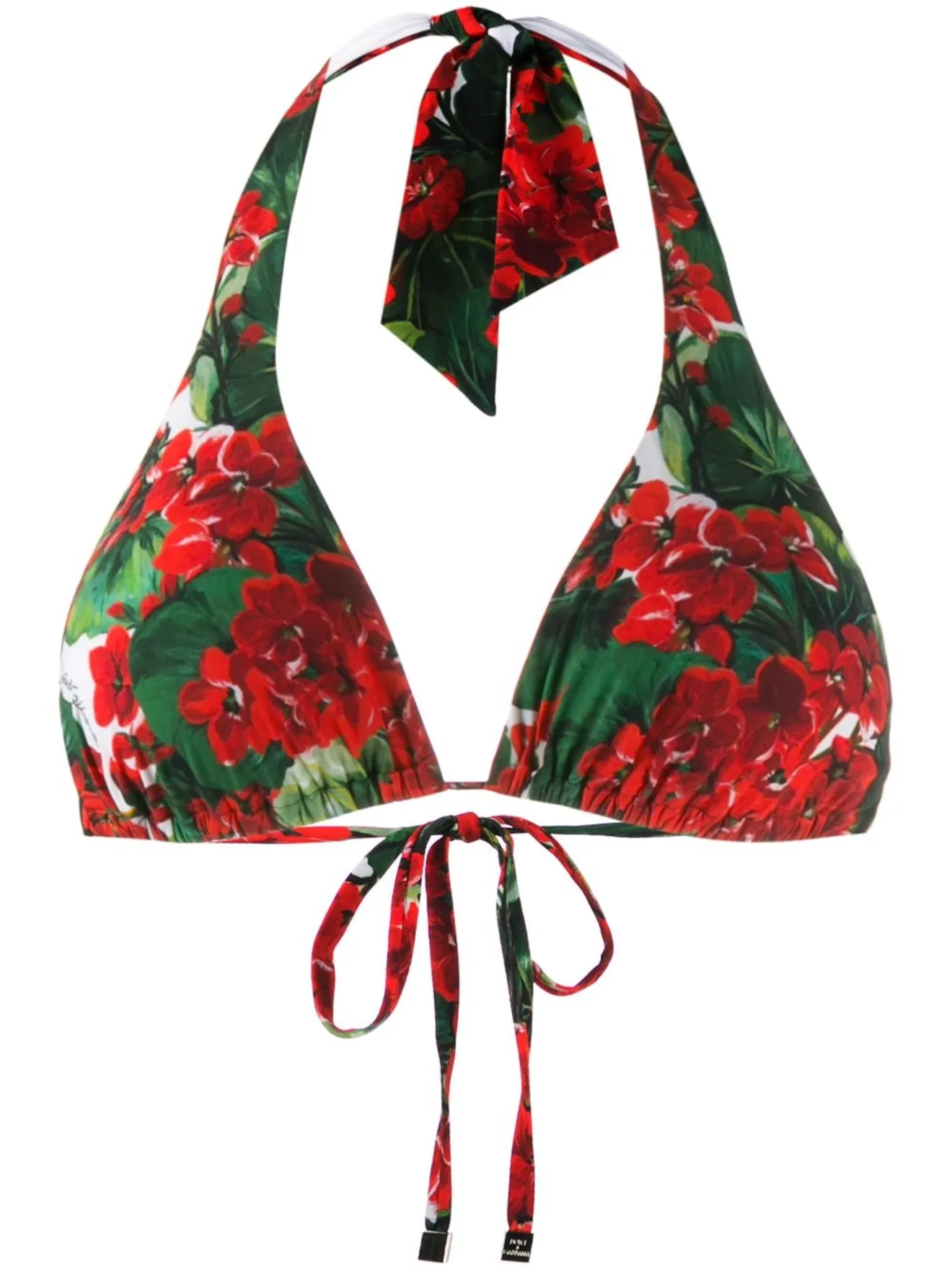 Dolce And Gabbana Portofino Print Bikini Top Red Modes