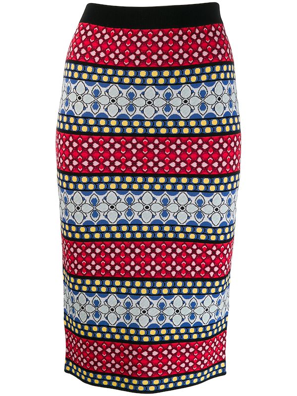 alice red midi skirt