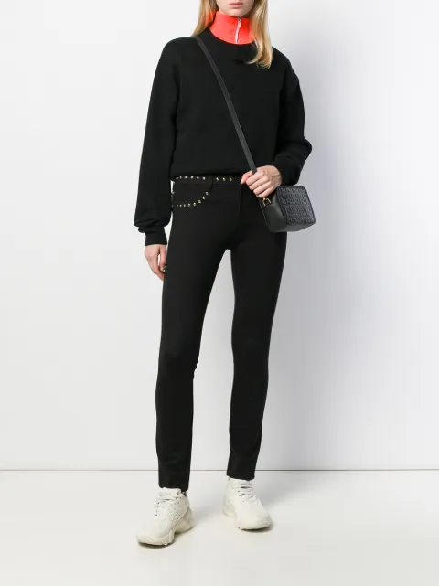 VERSACE JEANS COUTURE STUD-DETAIL SKINNY TROUSERS