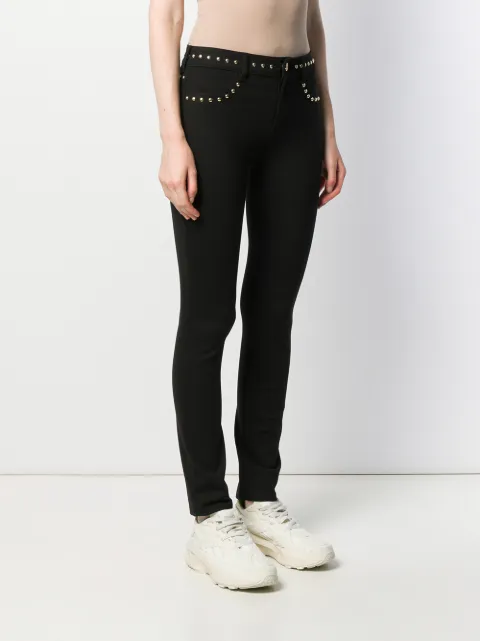 VERSACE JEANS COUTURE STUD-DETAIL SKINNY TROUSERS