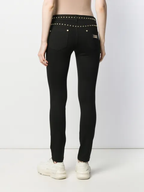 VERSACE JEANS COUTURE STUD-DETAIL SKINNY TROUSERS
