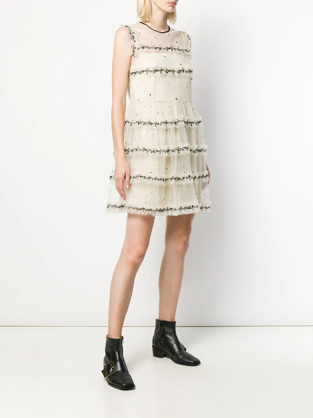  Red Valentino Minikleid Aus Tüll   Nude 