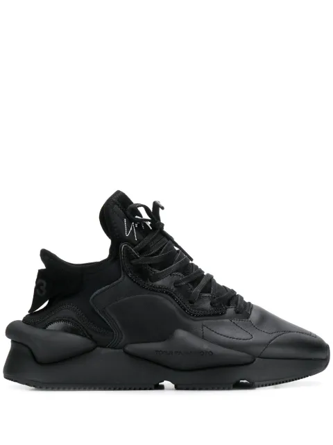 Click to view more detailed imagery on our partner's website Y-3 Kaiwa Suede-Trimmed Leather And Neoprene Sneakers In Black Y3 & Black Y3 & White