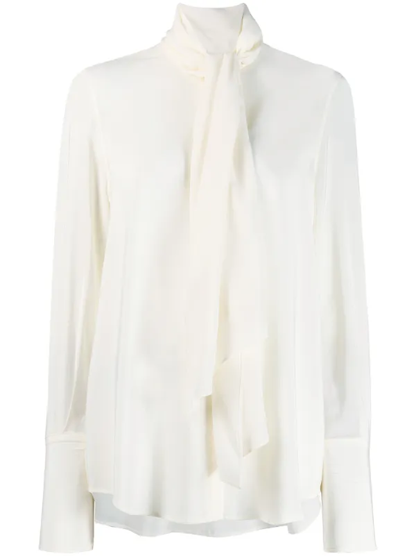Salvatore Ferragamo Scarf Draped Blouse Farfetch Com