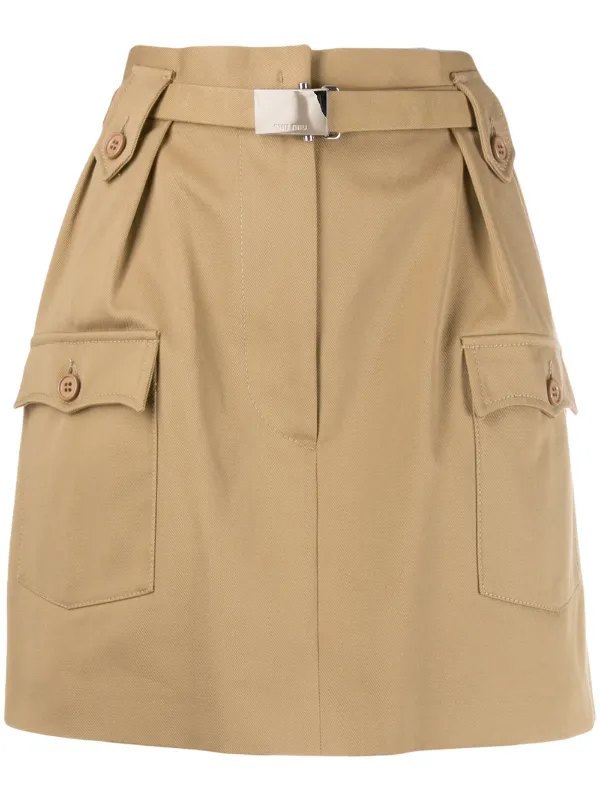 beige cargo skirt