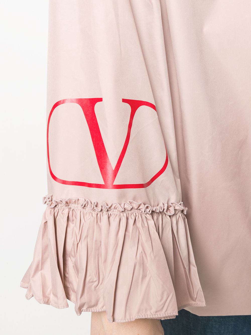 Shop Valentino Vlogo Pleated Cuffs Jacket In Pink