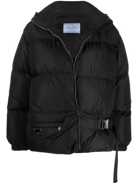 Click to view more detailed imagery on our partner's website Prada Down And Feather Filled Technical Jacket In Black