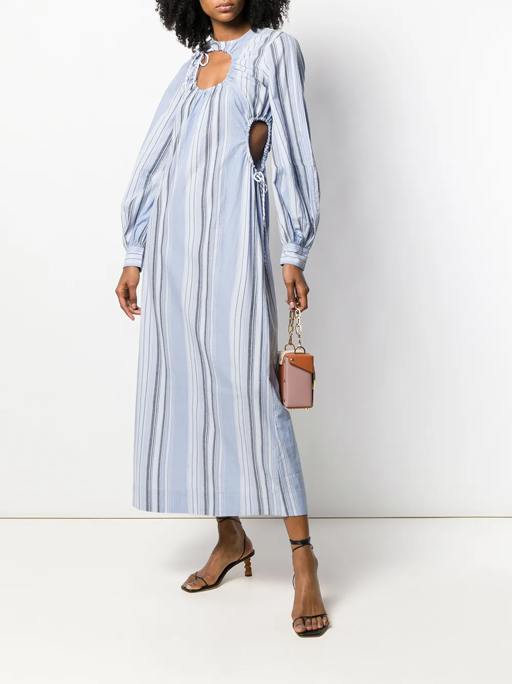 Ganni cut-out striped dress $233 - Buy 