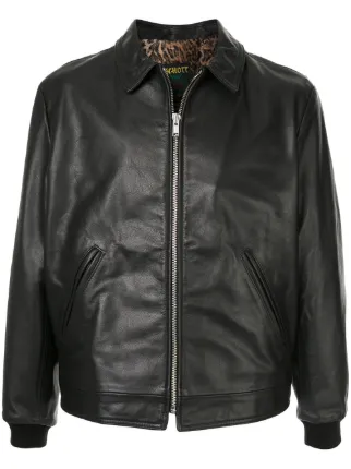 supreme schott leather overcoat