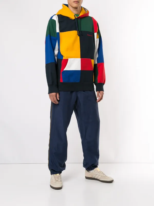 Supreme patchwork hoodie navy cheap