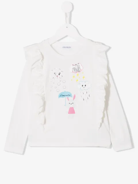 Simonetta ruffled long sleeve top