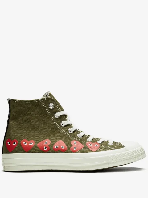 Converse x Comme Des Garçons Play Chuck 70 Hi "Multi Hearts Green" sneakers