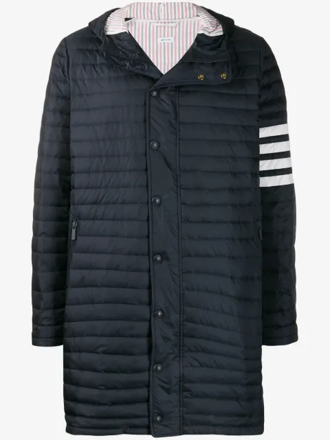 Thom Browne abrigo acolchado con motivo de 4 rayas