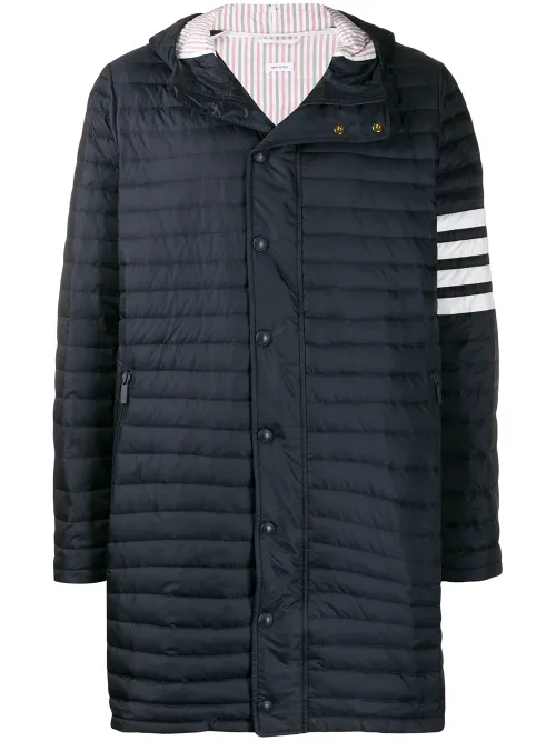 Doudoune mi-longue à détails rayés - Thom Browne - Modalova
