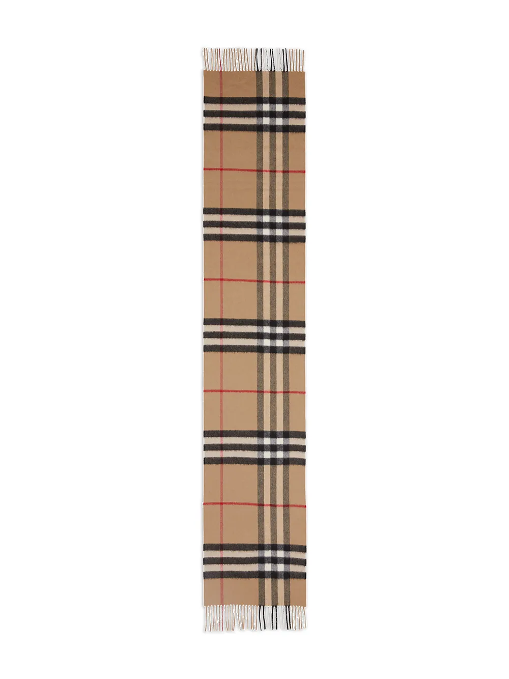 Shop Burberry Cashmere Classic Check Scarf In Brown