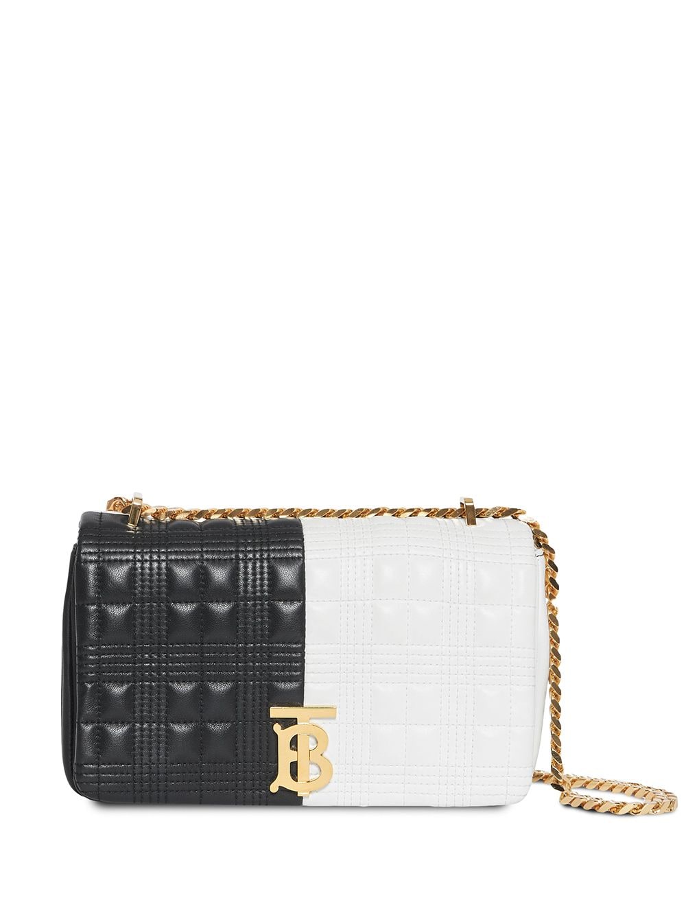 BURBERRY SMALL QUILTED TWO-TONE CROSS BODY BAG