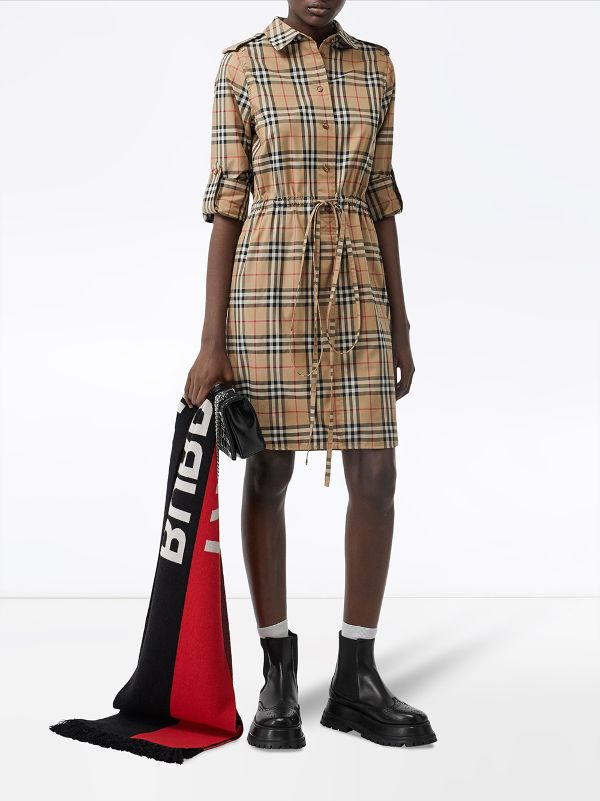 burberry vintage check shirt dress