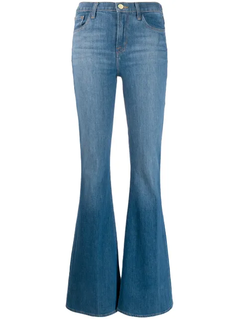 Click to view more detailed imagery on our partner's website J Brand High-waisted Flared Jeans In Deep Blue