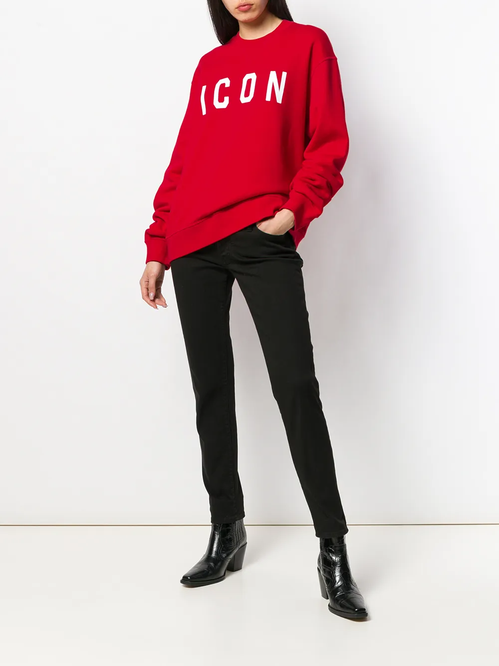 DSQUARED2 Sweater met Iconprint Rood