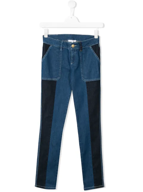 CHLOÉ TEEN TWO TONE DENIM JEANS