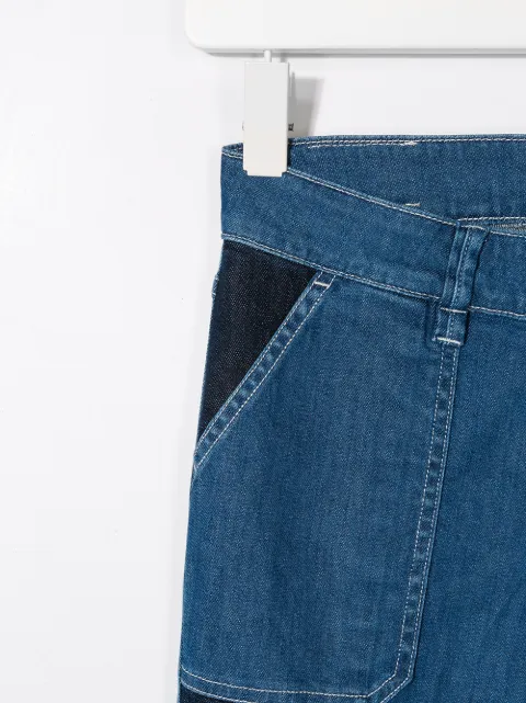 CHLOÉ TEEN TWO TONE DENIM JEANS