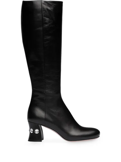 Miu Miu crystal embellished heel boots