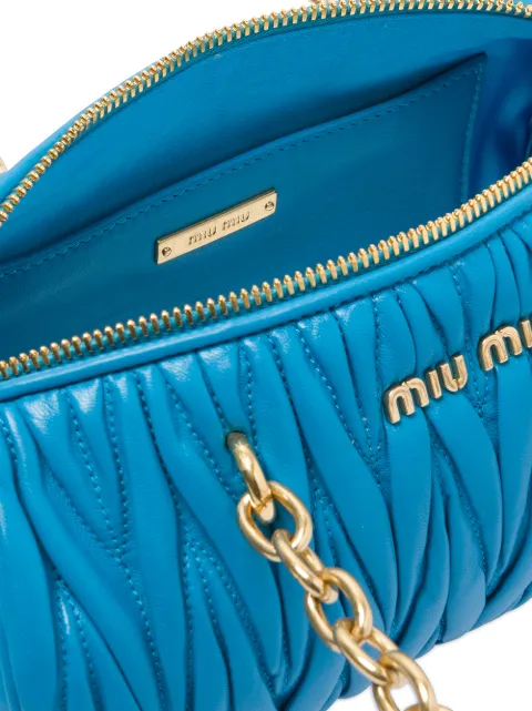 miu miu logo plaque padded tote bag