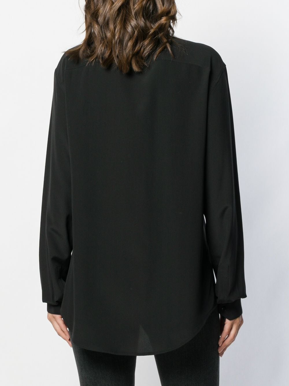 Shop Saint Laurent Concealed Placket Shirt In Black