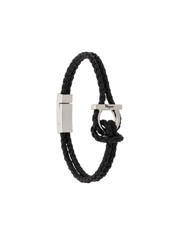 Salvatore ferragamo discount braided leather bracelet