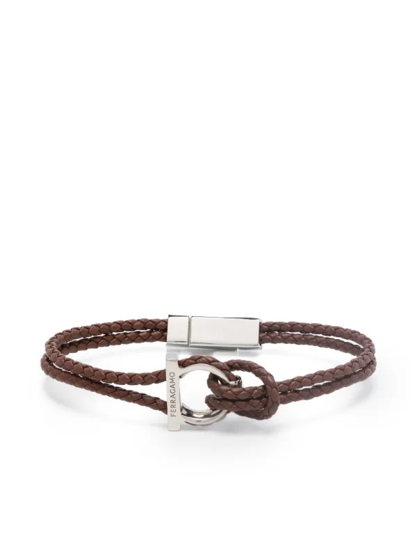 【関税込】FERRAGAMO フェラガモ◆ウーブン レザー ブレスレット Ferragamo レザー ブレスレット | ブラウン | FARFETCH JP