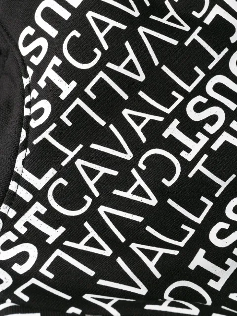 JUST CAVALLI LOGO PRINT ZIPPED HOODIE