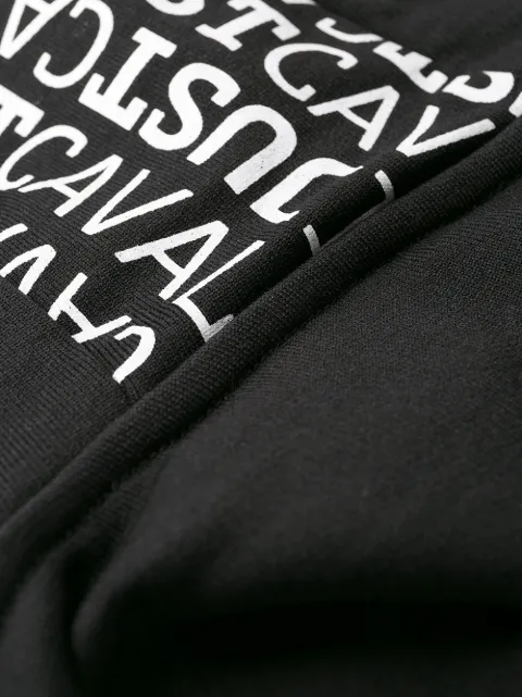 JUST CAVALLI LOGO PRINT ZIPPED HOODIE