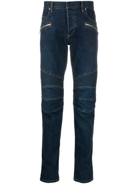 blue balmain jeans