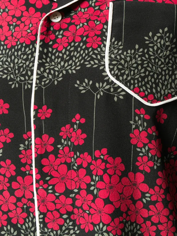 RED Valentino Dreaming Peony-print Shirt | Black | FARFETCH VN