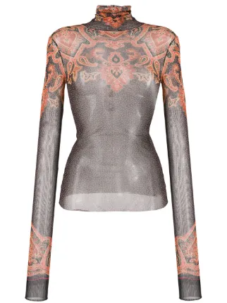 sheer printed top