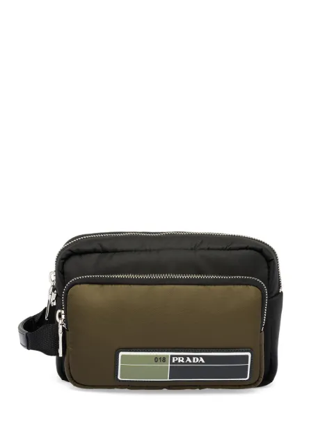 Click to view more detailed imagery on our partner's website Prada Two-tone Technical Fabric Pouch In F098a Black/camouflage